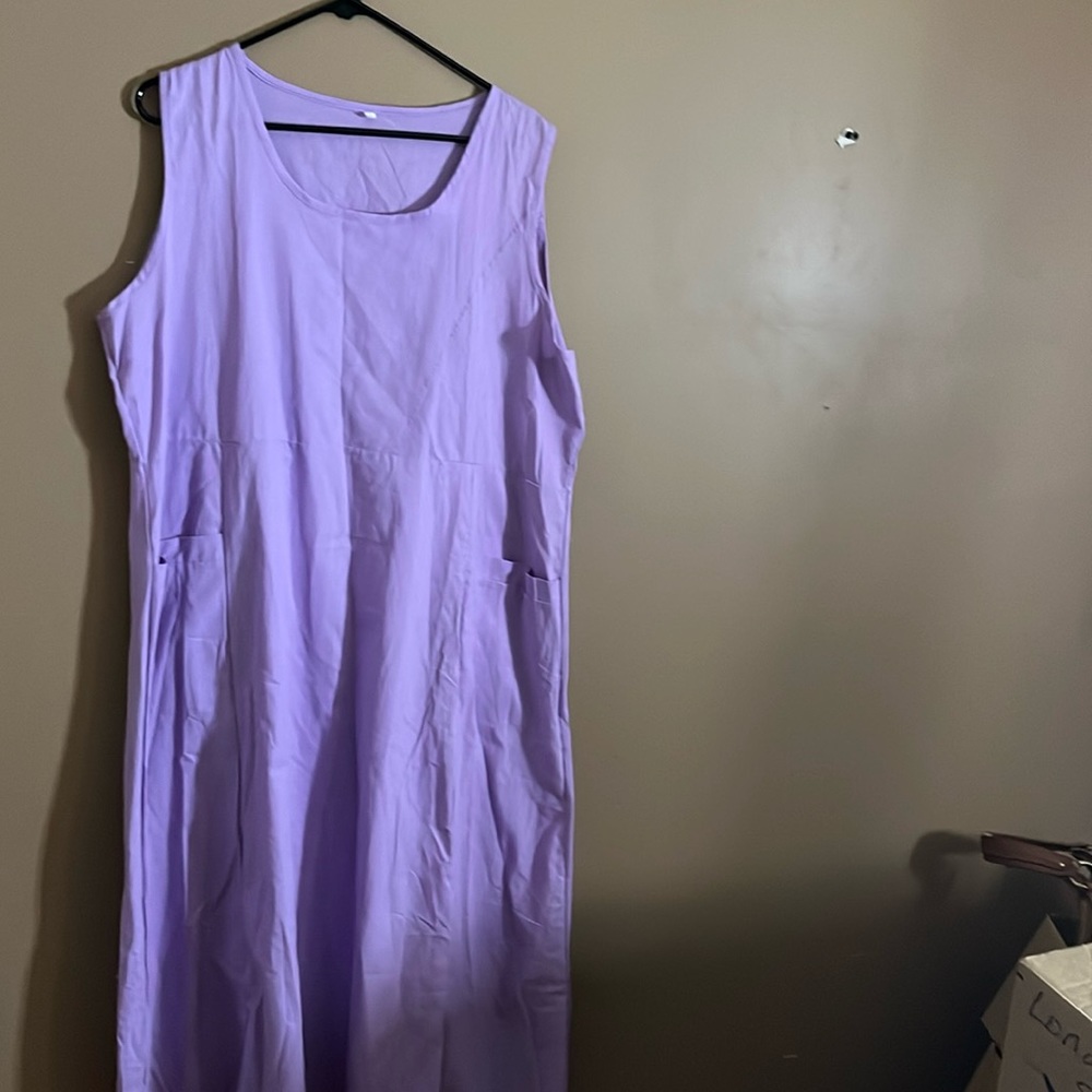 😄Plus Size Maxi Cotton Blend Dress Mauve